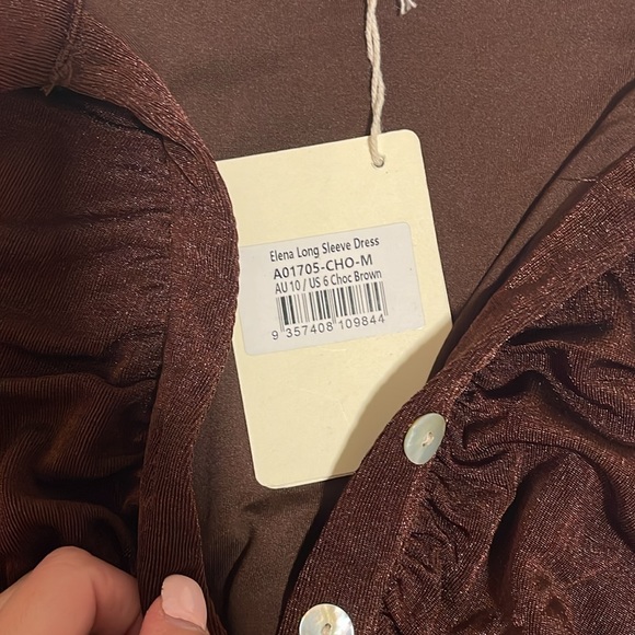 NWT | Elena Long Sleeve Dress – Choc Brown - Picture 7 of 9